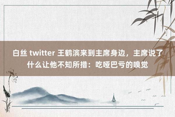 白丝 twitter 王鹤滨来到主席身边，主席说了什么让他不知所措：吃哑巴亏的嗅觉