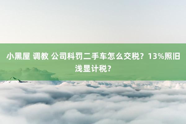 小黑屋 调教 公司科罚二手车怎么交税？13%照旧浅显计税？