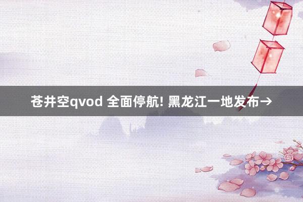 苍井空qvod 全面停航! 黑龙江一地发布→